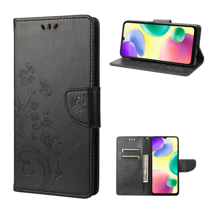Estuche para teléfono con tapa de cuero con estampado de flores de mariposa, For Xiaomi Redmi 10A, For Xiaomi Redmi 10C, For Samsung Galaxy M23 5G, For Samsung Galaxy M53 5G
