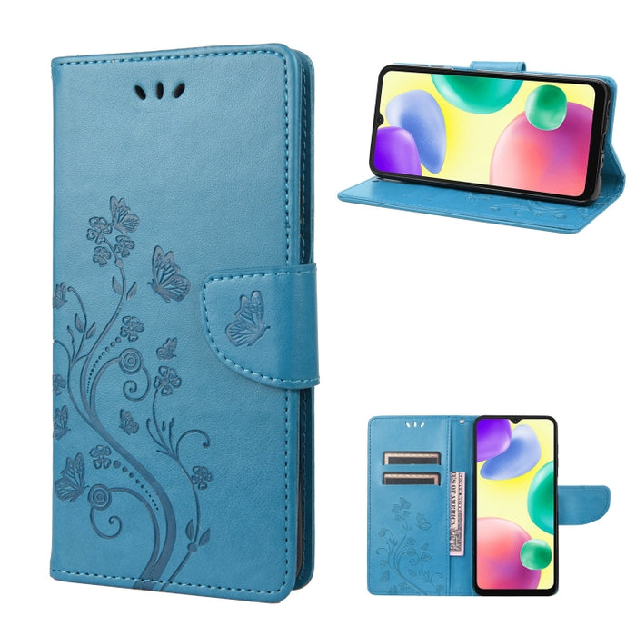 Estuche para teléfono con tapa de cuero con estampado de flores de mariposa, For Xiaomi Redmi 10A, For Xiaomi Redmi 10C, For Samsung Galaxy M23 5G, For Samsung Galaxy M53 5G