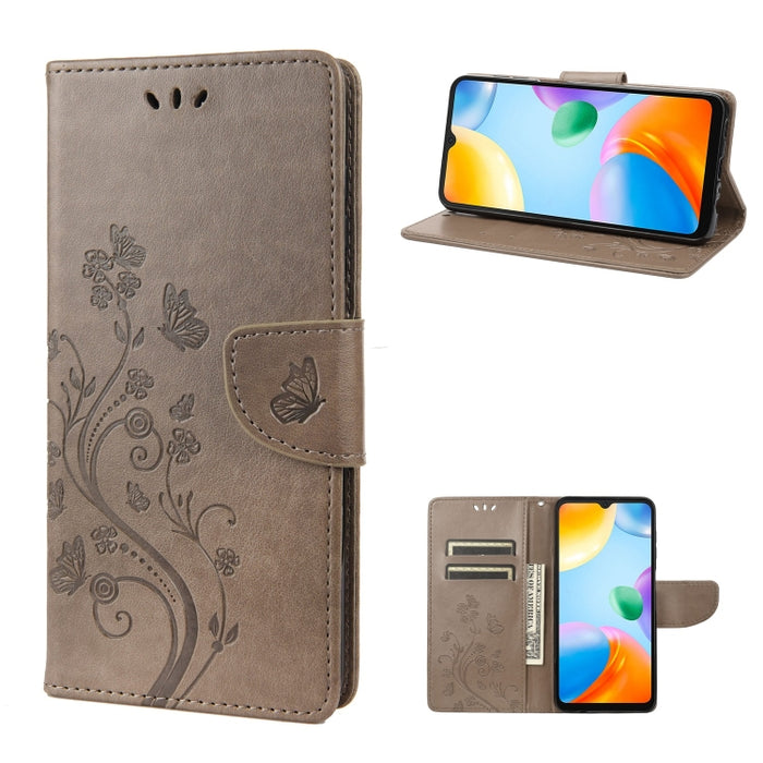 Estuche para teléfono con tapa de cuero con estampado de flores de mariposa, For Xiaomi Redmi 10A, For Xiaomi Redmi 10C, For Samsung Galaxy M23 5G, For Samsung Galaxy M53 5G
