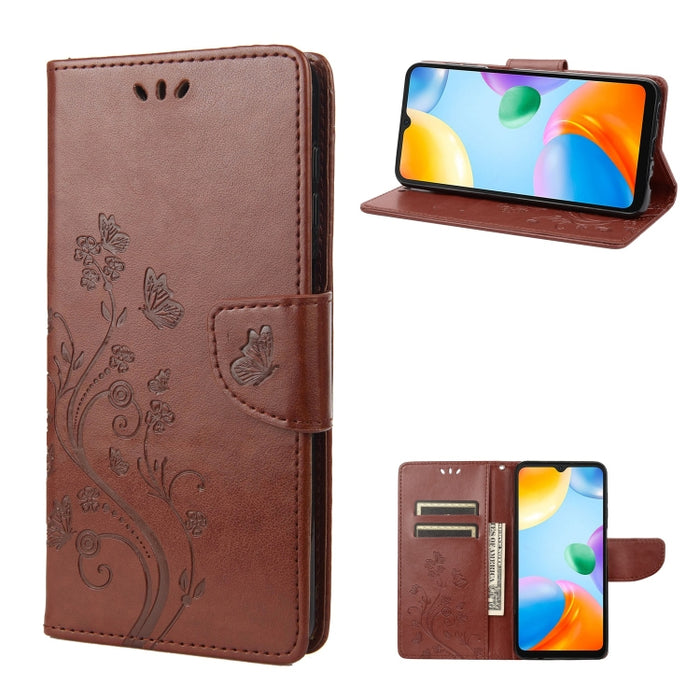 Estuche para teléfono con tapa de cuero con estampado de flores de mariposa, For Xiaomi Redmi 10A, For Xiaomi Redmi 10C, For Samsung Galaxy M23 5G, For Samsung Galaxy M53 5G