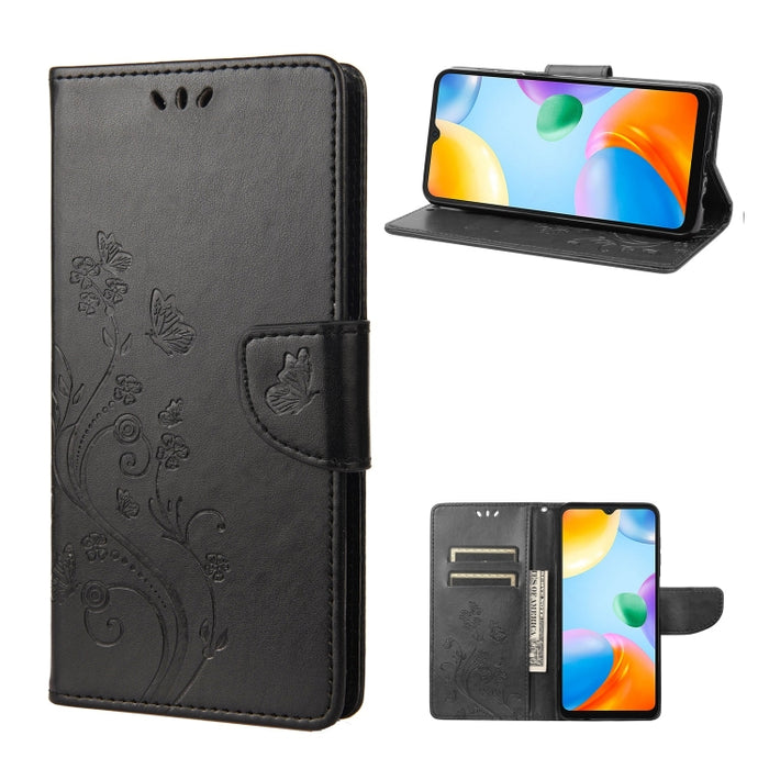 Estuche para teléfono con tapa de cuero con estampado de flores de mariposa, For Xiaomi Redmi 10A, For Xiaomi Redmi 10C, For Samsung Galaxy M23 5G, For Samsung Galaxy M53 5G