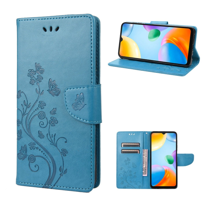 Estuche para teléfono con tapa de cuero con estampado de flores de mariposa, For Xiaomi Redmi 10A, For Xiaomi Redmi 10C, For Samsung Galaxy M23 5G, For Samsung Galaxy M53 5G