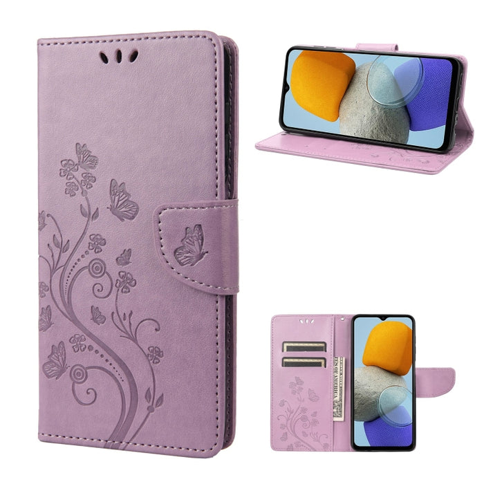Estuche para teléfono con tapa de cuero con estampado de flores de mariposa, For Xiaomi Redmi 10A, For Xiaomi Redmi 10C, For Samsung Galaxy M23 5G, For Samsung Galaxy M53 5G