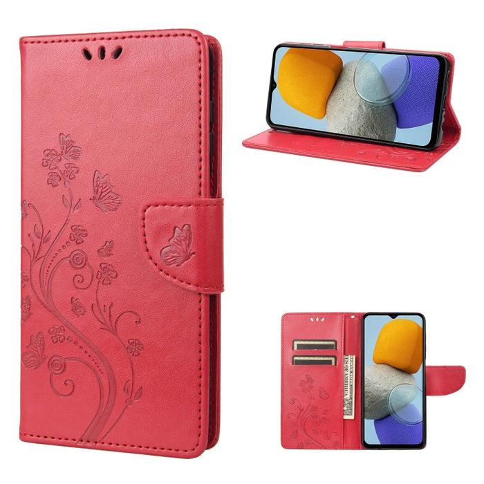 Estuche para teléfono con tapa de cuero con estampado de flores de mariposa, For Xiaomi Redmi 10A, For Xiaomi Redmi 10C, For Samsung Galaxy M23 5G, For Samsung Galaxy M53 5G