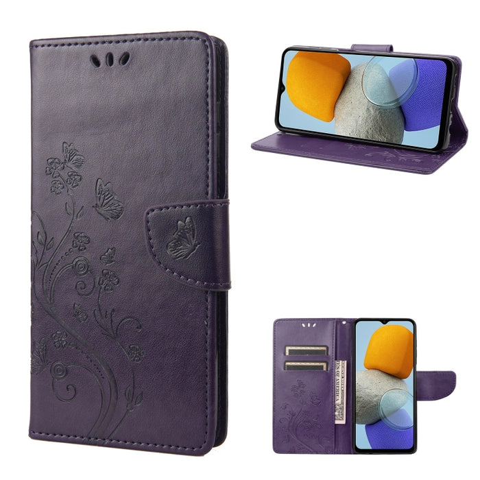 Estuche para teléfono con tapa de cuero con estampado de flores de mariposa, For Xiaomi Redmi 10A, For Xiaomi Redmi 10C, For Samsung Galaxy M23 5G, For Samsung Galaxy M53 5G