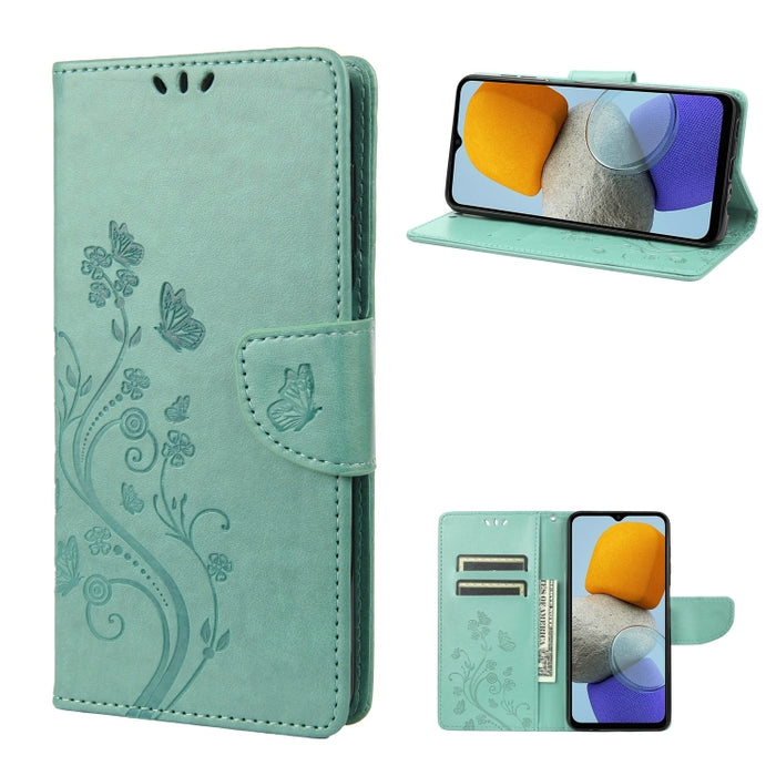 Estuche para teléfono con tapa de cuero con estampado de flores de mariposa, For Xiaomi Redmi 10A, For Xiaomi Redmi 10C, For Samsung Galaxy M23 5G, For Samsung Galaxy M53 5G