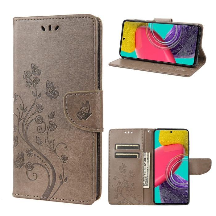 Estuche para teléfono con tapa de cuero con estampado de flores de mariposa, For Xiaomi Redmi 10A, For Xiaomi Redmi 10C, For Samsung Galaxy M23 5G, For Samsung Galaxy M53 5G