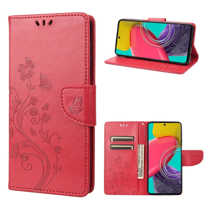 Estuche para teléfono con tapa de cuero con estampado de flores de mariposa, For Xiaomi Redmi 10A, For Xiaomi Redmi 10C, For Samsung Galaxy M23 5G, For Samsung Galaxy M53 5G