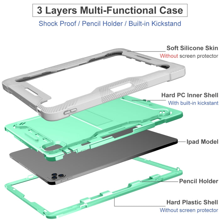 Funda de tableta a prueba de golpes de silicona + PC