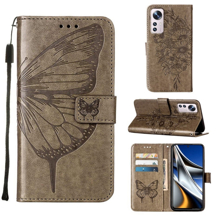 Estuche para teléfono de cuero con mariposa en relieve, For Xiaomi Redmi 10C Global/10 India, For Xiaomi Redmi K50 / K50 Pro, For Xiaomi 12, For Xiaomi 12 Pro, For Xiaomi Poco M4 Pro 4G, For Xiaomi Poco X4 Pro 5G, For Xiaomi Redmi 10 Prime+ 5G/Note 11E...