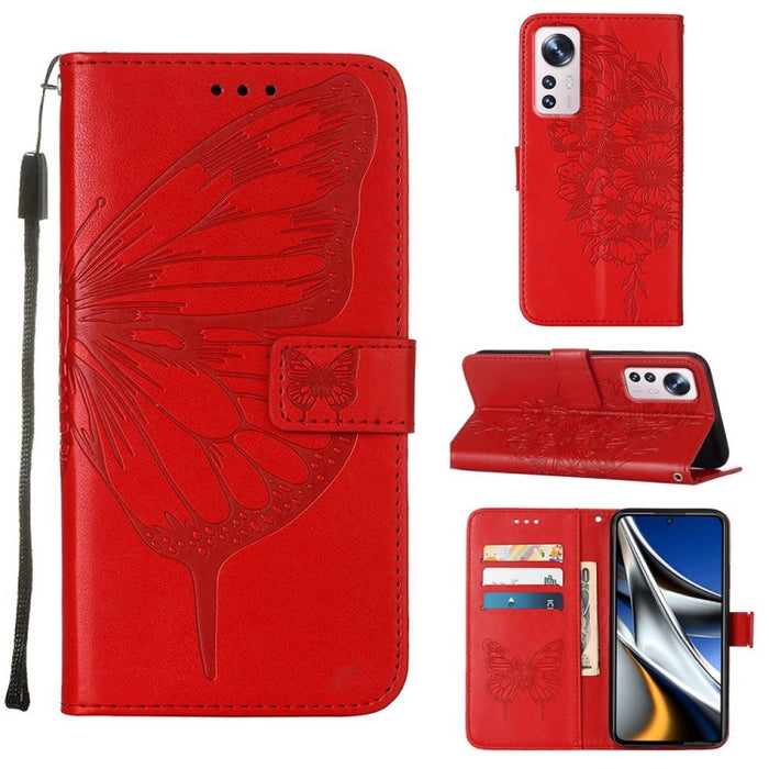 Estuche para teléfono de cuero con mariposa en relieve, For Xiaomi Redmi 10C Global/10 India, For Xiaomi Redmi K50 / K50 Pro, For Xiaomi 12, For Xiaomi 12 Pro, For Xiaomi Poco M4 Pro 4G, For Xiaomi Poco X4 Pro 5G, For Xiaomi Redmi 10 Prime+ 5G/Note 11E...
