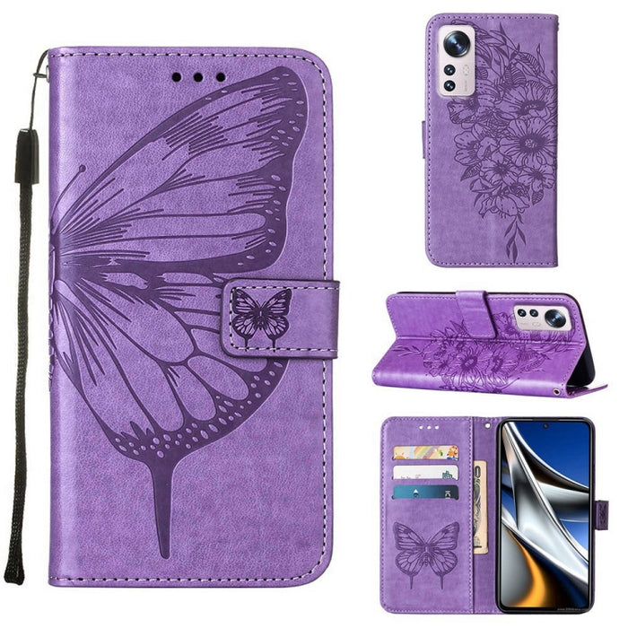 Estuche para teléfono de cuero con mariposa en relieve, For Xiaomi Redmi 10C Global/10 India, For Xiaomi Redmi K50 / K50 Pro, For Xiaomi 12, For Xiaomi 12 Pro, For Xiaomi Poco M4 Pro 4G, For Xiaomi Poco X4 Pro 5G, For Xiaomi Redmi 10 Prime+ 5G/Note 11E...