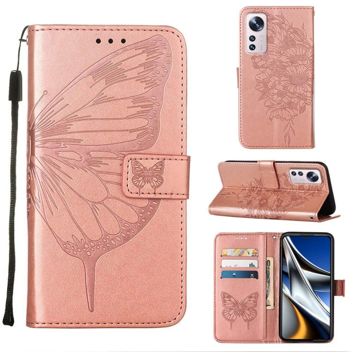 Estuche para teléfono de cuero con mariposa en relieve, For Xiaomi Redmi 10C Global/10 India, For Xiaomi Redmi K50 / K50 Pro, For Xiaomi 12, For Xiaomi 12 Pro, For Xiaomi Poco M4 Pro 4G, For Xiaomi Poco X4 Pro 5G, For Xiaomi Redmi 10 Prime+ 5G/Note 11E...