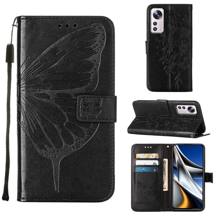 Estuche para teléfono de cuero con mariposa en relieve, For Xiaomi Redmi 10C Global/10 India, For Xiaomi Redmi K50 / K50 Pro, For Xiaomi 12, For Xiaomi 12 Pro, For Xiaomi Poco M4 Pro 4G, For Xiaomi Poco X4 Pro 5G, For Xiaomi Redmi 10 Prime+ 5G/Note 11E...