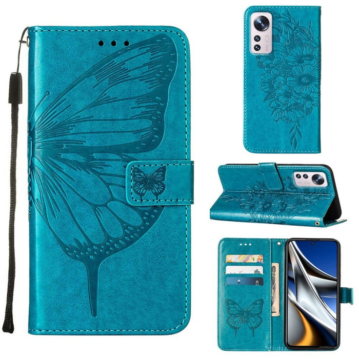 Estuche para teléfono de cuero con mariposa en relieve, For Xiaomi Redmi 10C Global/10 India, For Xiaomi Redmi K50 / K50 Pro, For Xiaomi 12, For Xiaomi 12 Pro, For Xiaomi Poco M4 Pro 4G, For Xiaomi Poco X4 Pro 5G, For Xiaomi Redmi 10 Prime+ 5G/Note 11E...