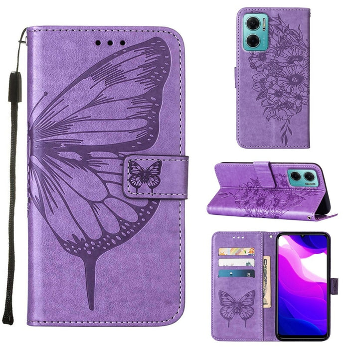 Estuche para teléfono de cuero con mariposa en relieve, For Xiaomi Redmi 10C Global/10 India, For Xiaomi Redmi K50 / K50 Pro, For Xiaomi 12, For Xiaomi 12 Pro, For Xiaomi Poco M4 Pro 4G, For Xiaomi Poco X4 Pro 5G, For Xiaomi Redmi 10 Prime+ 5G/Note 11E...