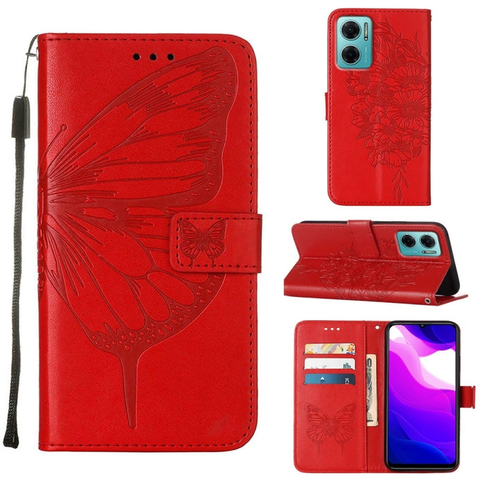 Estuche para teléfono de cuero con mariposa en relieve, For Xiaomi Redmi 10C Global/10 India, For Xiaomi Redmi K50 / K50 Pro, For Xiaomi 12, For Xiaomi 12 Pro, For Xiaomi Poco M4 Pro 4G, For Xiaomi Poco X4 Pro 5G, For Xiaomi Redmi 10 Prime+ 5G/Note 11E...