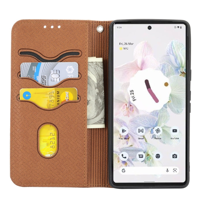 Caja de teléfono de cuero de PU magnética con costura de textura tejida, For Google Pixel 7, For Nokia G21 / G11, For Google Pixel 7 Pro, For Kyocera Android One S9 / Digno Sanga Edition, For Samsung Galaxy M23 / F23 5G Japanese Version                ...