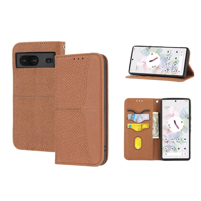 Caja de teléfono de cuero de PU magnética con costura de textura tejida, For Google Pixel 7, For Nokia G21 / G11, For Google Pixel 7 Pro, For Kyocera Android One S9 / Digno Sanga Edition, For Samsung Galaxy M23 / F23 5G Japanese Version                ...