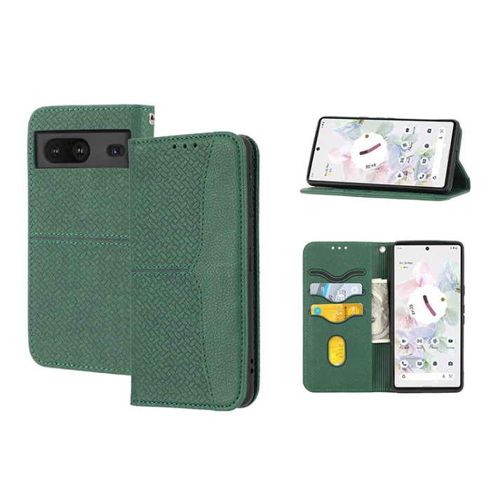 Caja de teléfono de cuero de PU magnética con costura de textura tejida, For Google Pixel 7, For Nokia G21 / G11, For Google Pixel 7 Pro, For Kyocera Android One S9 / Digno Sanga Edition, For Samsung Galaxy M23 / F23 5G Japanese Version                ...