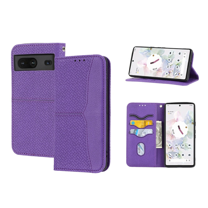 Caja de teléfono de cuero de PU magnética con costura de textura tejida, For Google Pixel 7, For Nokia G21 / G11, For Google Pixel 7 Pro, For Kyocera Android One S9 / Digno Sanga Edition, For Samsung Galaxy M23 / F23 5G Japanese Version                ...