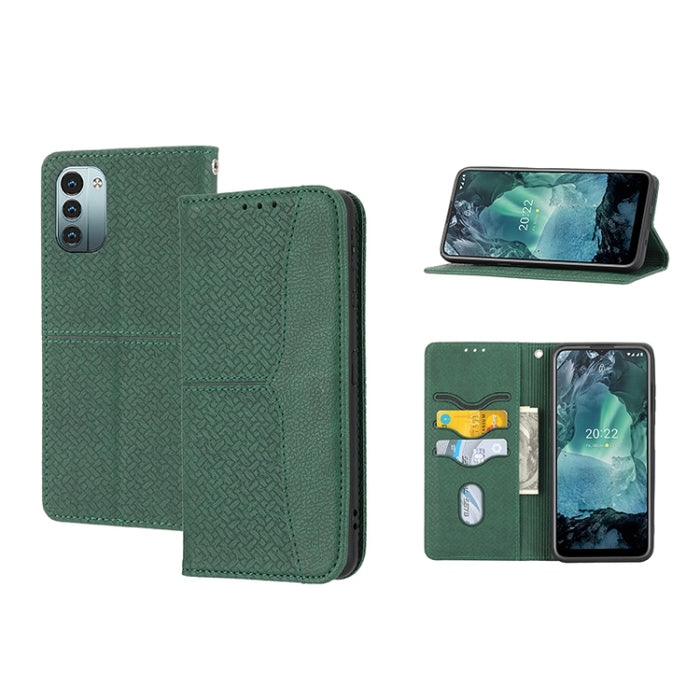 Caja de teléfono de cuero de PU magnética con costura de textura tejida, For Google Pixel 7, For Nokia G21 / G11, For Google Pixel 7 Pro, For Kyocera Android One S9 / Digno Sanga Edition, For Samsung Galaxy M23 / F23 5G Japanese Version                ...