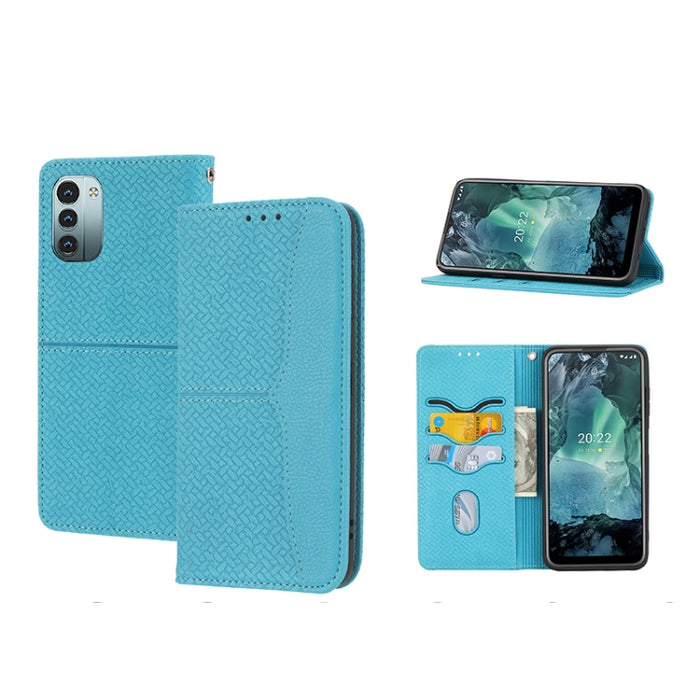 Caja de teléfono de cuero de PU magnética con costura de textura tejida, For Google Pixel 7, For Nokia G21 / G11, For Google Pixel 7 Pro, For Kyocera Android One S9 / Digno Sanga Edition, For Samsung Galaxy M23 / F23 5G Japanese Version                ...