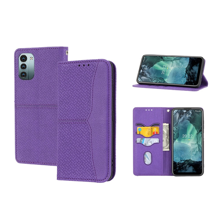 Caja de teléfono de cuero de PU magnética con costura de textura tejida, For Google Pixel 7, For Nokia G21 / G11, For Google Pixel 7 Pro, For Kyocera Android One S9 / Digno Sanga Edition, For Samsung Galaxy M23 / F23 5G Japanese Version                ...