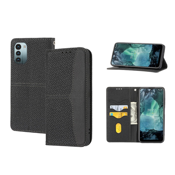 Caja de teléfono de cuero de PU magnética con costura de textura tejida, For Google Pixel 7, For Nokia G21 / G11, For Google Pixel 7 Pro, For Kyocera Android One S9 / Digno Sanga Edition, For Samsung Galaxy M23 / F23 5G Japanese Version                ...