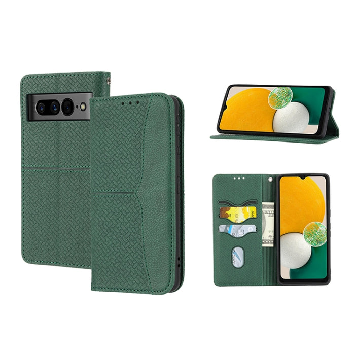Caja de teléfono de cuero de PU magnética con costura de textura tejida, For Google Pixel 7, For Nokia G21 / G11, For Google Pixel 7 Pro, For Kyocera Android One S9 / Digno Sanga Edition, For Samsung Galaxy M23 / F23 5G Japanese Version                ...