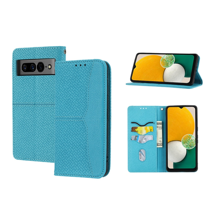 Caja de teléfono de cuero de PU magnética con costura de textura tejida, For Google Pixel 7, For Nokia G21 / G11, For Google Pixel 7 Pro, For Kyocera Android One S9 / Digno Sanga Edition, For Samsung Galaxy M23 / F23 5G Japanese Version                ...