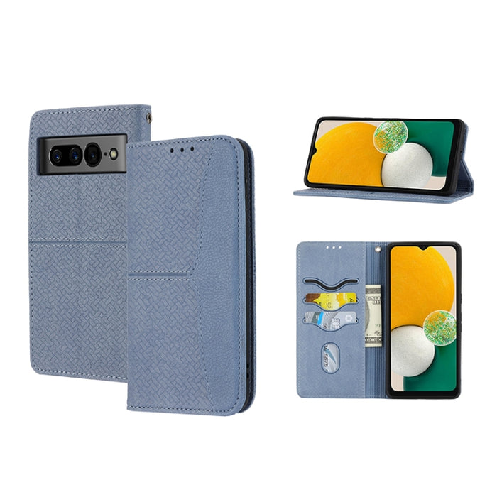 Caja de teléfono de cuero de PU magnética con costura de textura tejida, For Google Pixel 7, For Nokia G21 / G11, For Google Pixel 7 Pro, For Kyocera Android One S9 / Digno Sanga Edition, For Samsung Galaxy M23 / F23 5G Japanese Version                ...