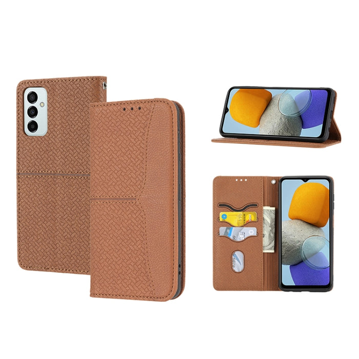 Caja de teléfono de cuero de PU magnética con costura de textura tejida, For Google Pixel 7, For Nokia G21 / G11, For Google Pixel 7 Pro, For Kyocera Android One S9 / Digno Sanga Edition, For Samsung Galaxy M23 / F23 5G Japanese Version                ...