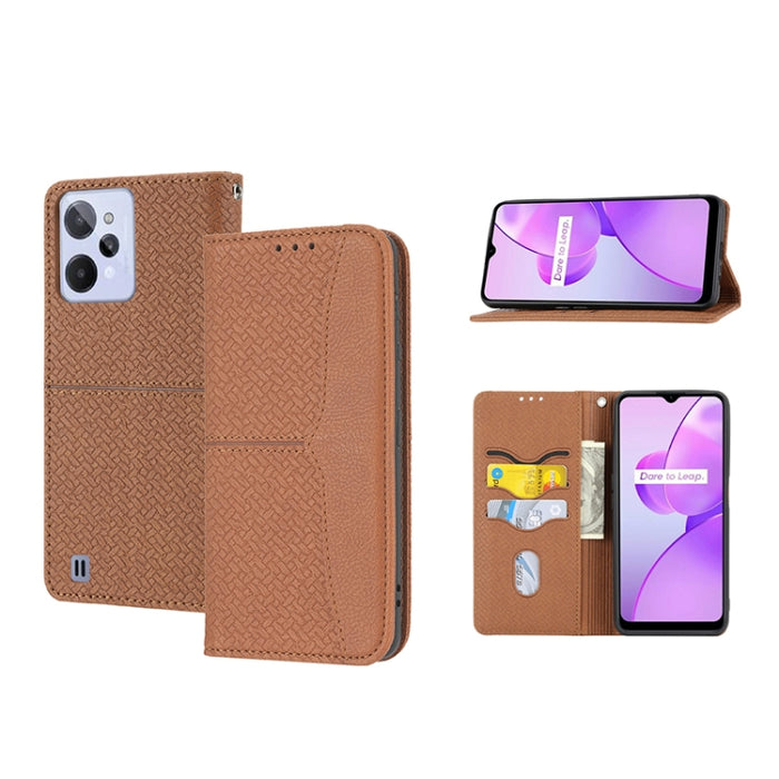 Caja de teléfono de cuero de PU magnética con costura de textura tejida, For Google Pixel 7, For Nokia G21 / G11, For Google Pixel 7 Pro, For Kyocera Android One S9 / Digno Sanga Edition, For Samsung Galaxy M23 / F23 5G Japanese Version                ...