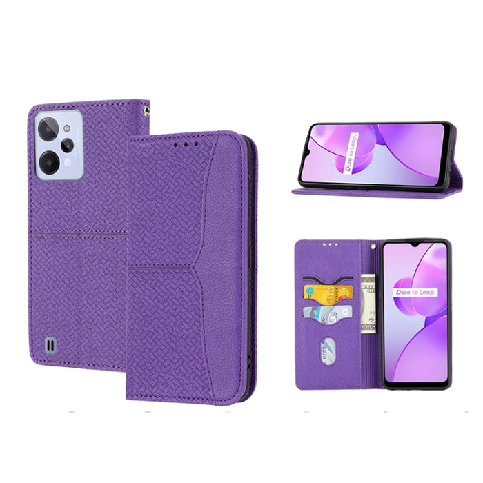 Caja de teléfono de cuero de PU magnética con costura de textura tejida, For Google Pixel 7, For Nokia G21 / G11, For Google Pixel 7 Pro, For Kyocera Android One S9 / Digno Sanga Edition, For Samsung Galaxy M23 / F23 5G Japanese Version                ...
