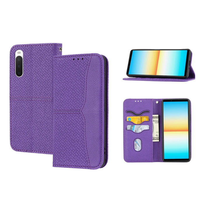 Caja de teléfono de cuero de PU magnética con costura de textura tejida, For Google Pixel 7, For Nokia G21 / G11, For Google Pixel 7 Pro, For Kyocera Android One S9 / Digno Sanga Edition, For Samsung Galaxy M23 / F23 5G Japanese Version                ...