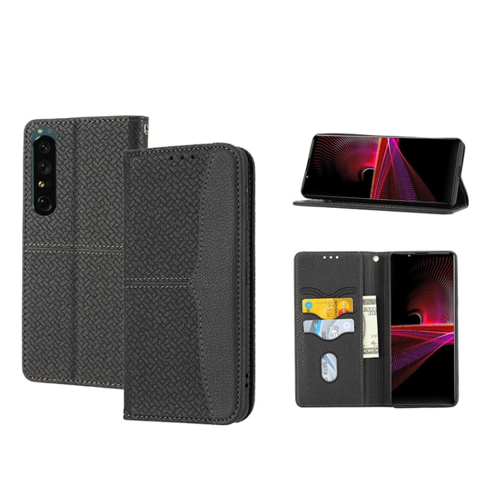 Caja de teléfono de cuero de PU magnética con costura de textura tejida, For Google Pixel 7, For Nokia G21 / G11, For Google Pixel 7 Pro, For Kyocera Android One S9 / Digno Sanga Edition, For Samsung Galaxy M23 / F23 5G Japanese Version                ...