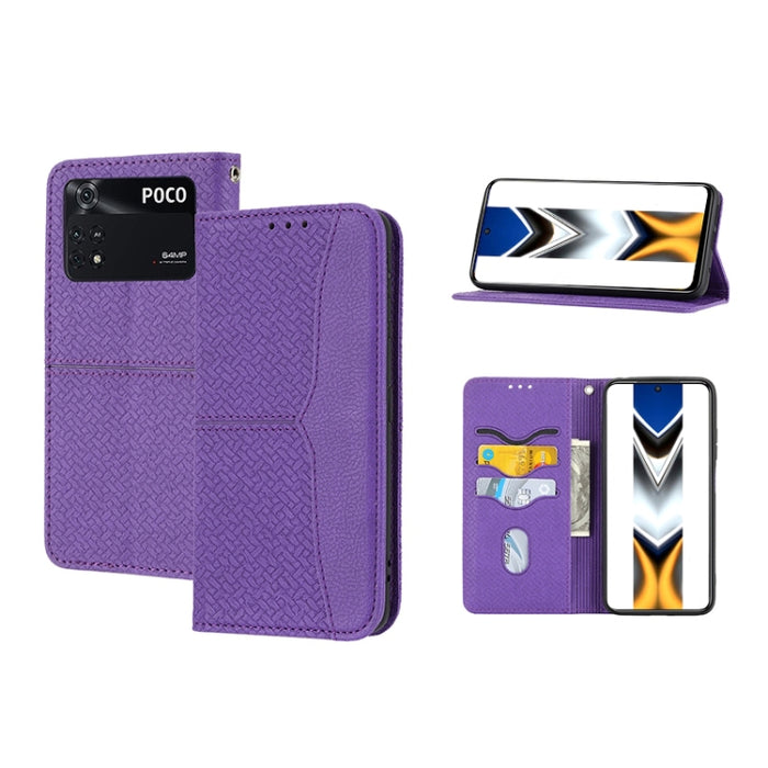 Caja de teléfono de cuero de PU magnética con costura de textura tejida, For Google Pixel 7, For Nokia G21 / G11, For Google Pixel 7 Pro, For Kyocera Android One S9 / Digno Sanga Edition, For Samsung Galaxy M23 / F23 5G Japanese Version                ...