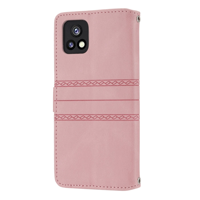 Estuche de cuero para teléfono con tapa horizontal con hebilla magnética a rayas en relieve, For vivo Y52s, For Motorola Moto G22, For Google Pixel 7, For Xiaomi Poco M4 Pro, For Nokia G21 / G11, For Google Pixel 7 Pro                                  ...