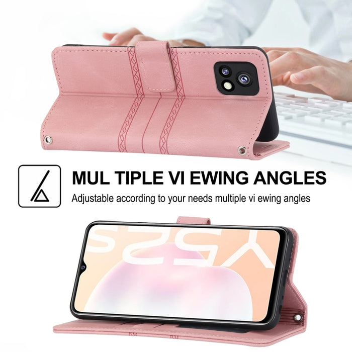 Estuche de cuero para teléfono con tapa horizontal con hebilla magnética a rayas en relieve, For vivo Y52s, For Motorola Moto G22, For Google Pixel 7, For Xiaomi Poco M4 Pro, For Nokia G21 / G11, For Google Pixel 7 Pro                                  ...