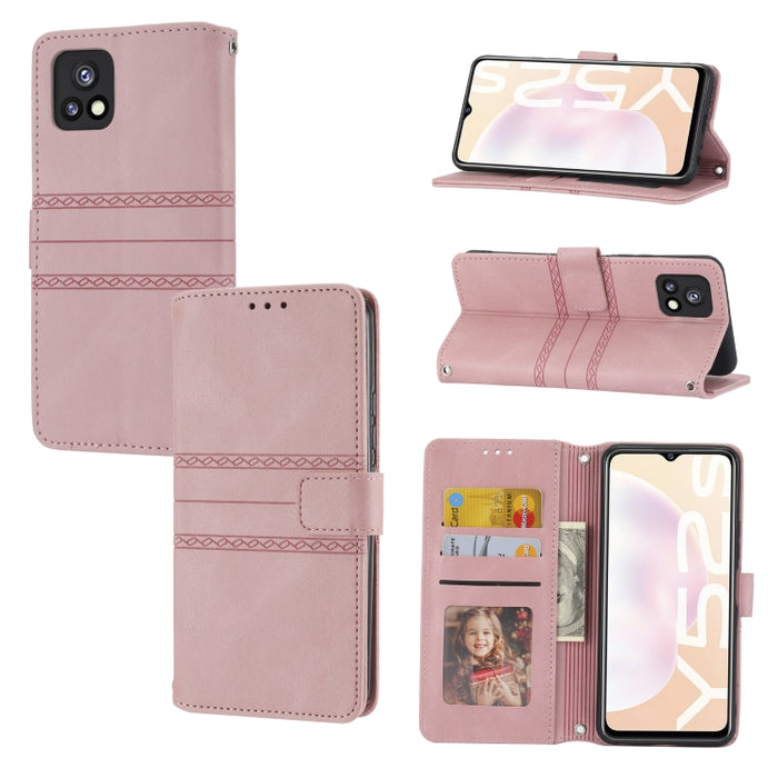 Estuche de cuero para teléfono con tapa horizontal con hebilla magnética a rayas en relieve, For vivo Y52s, For Motorola Moto G22, For Google Pixel 7, For Xiaomi Poco M4 Pro, For Nokia G21 / G11, For Google Pixel 7 Pro                                  ...