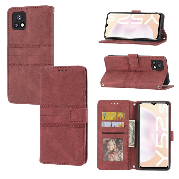 Estuche de cuero para teléfono con tapa horizontal con hebilla magnética a rayas en relieve, For vivo Y52s, For Motorola Moto G22, For Google Pixel 7, For Xiaomi Poco M4 Pro, For Nokia G21 / G11, For Google Pixel 7 Pro                                  ...
