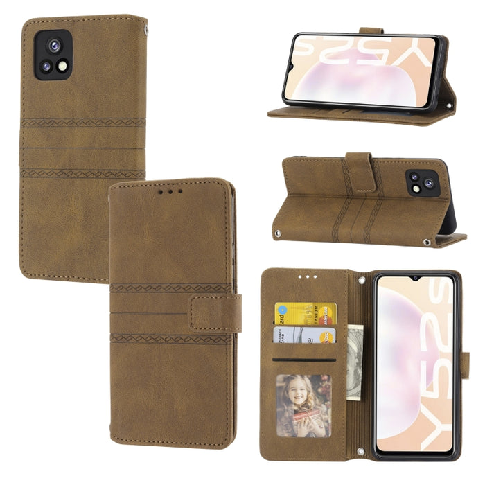 Estuche de cuero para teléfono con tapa horizontal con hebilla magnética a rayas en relieve, For vivo Y52s, For Motorola Moto G22, For Google Pixel 7, For Xiaomi Poco M4 Pro, For Nokia G21 / G11, For Google Pixel 7 Pro                                  ...