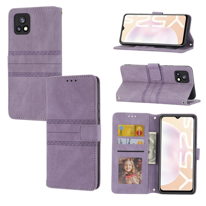Estuche de cuero para teléfono con tapa horizontal con hebilla magnética a rayas en relieve, For vivo Y52s, For Motorola Moto G22, For Google Pixel 7, For Xiaomi Poco M4 Pro, For Nokia G21 / G11, For Google Pixel 7 Pro                                  ...