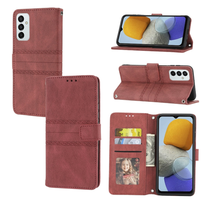 Estuche de cuero para teléfono con tapa horizontal con hebilla magnética a rayas en relieve, For vivo Y52s, For Motorola Moto G22, For Google Pixel 7, For Xiaomi Poco M4 Pro, For Nokia G21 / G11, For Google Pixel 7 Pro                                  ...