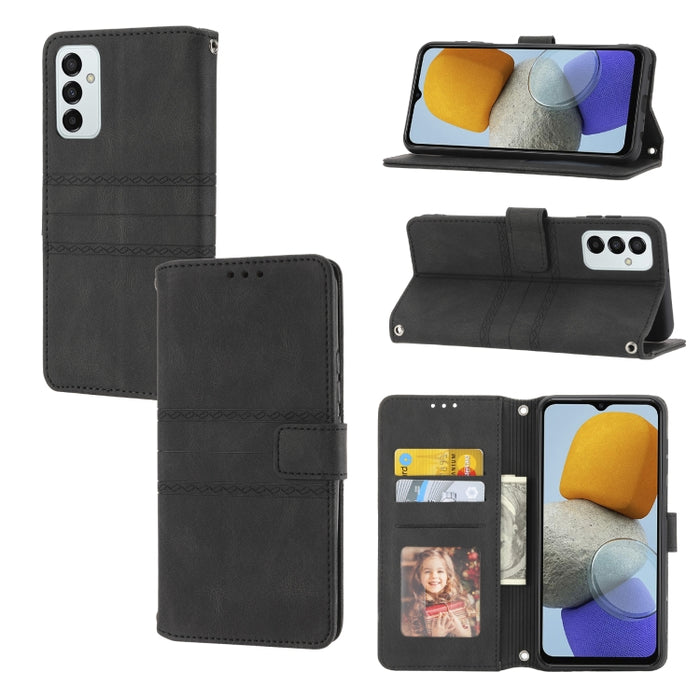 Estuche de cuero para teléfono con tapa horizontal con hebilla magnética a rayas en relieve, For vivo Y52s, For Motorola Moto G22, For Google Pixel 7, For Xiaomi Poco M4 Pro, For Nokia G21 / G11, For Google Pixel 7 Pro                                  ...