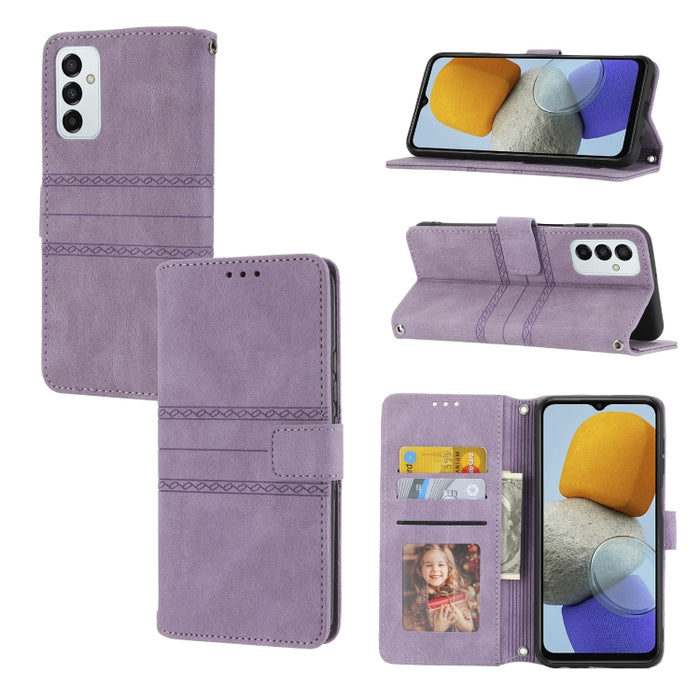 Estuche de cuero para teléfono con tapa horizontal con hebilla magnética a rayas en relieve, For vivo Y52s, For Motorola Moto G22, For Google Pixel 7, For Xiaomi Poco M4 Pro, For Nokia G21 / G11, For Google Pixel 7 Pro                                  ...