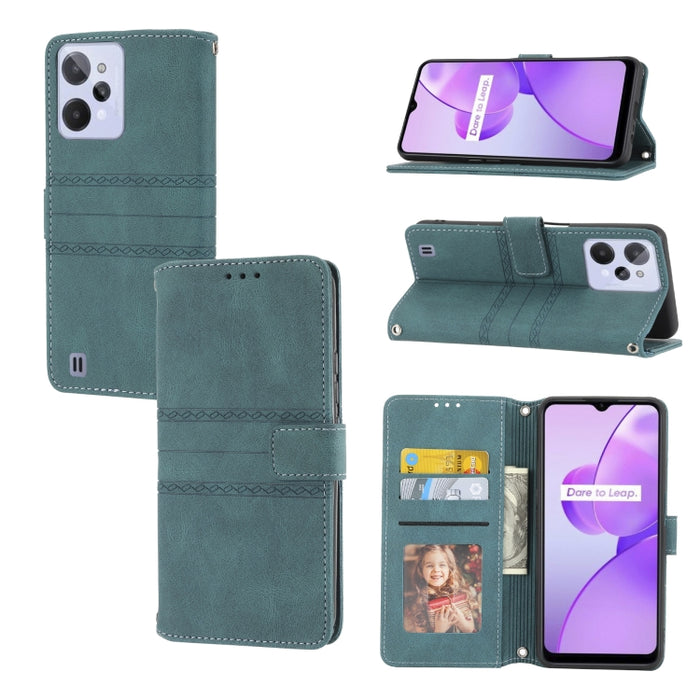 Estuche de cuero para teléfono con tapa horizontal con hebilla magnética a rayas en relieve, For vivo Y52s, For Motorola Moto G22, For Google Pixel 7, For Xiaomi Poco M4 Pro, For Nokia G21 / G11, For Google Pixel 7 Pro                                  ...
