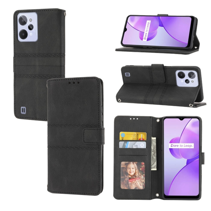 Estuche de cuero para teléfono con tapa horizontal con hebilla magnética a rayas en relieve, For vivo Y52s, For Motorola Moto G22, For Google Pixel 7, For Xiaomi Poco M4 Pro, For Nokia G21 / G11, For Google Pixel 7 Pro                                  ...
