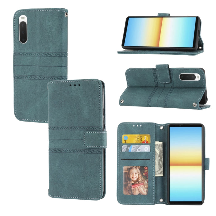 Estuche de cuero para teléfono con tapa horizontal con hebilla magnética a rayas en relieve, For vivo Y52s, For Motorola Moto G22, For Google Pixel 7, For Xiaomi Poco M4 Pro, For Nokia G21 / G11, For Google Pixel 7 Pro                                  ...